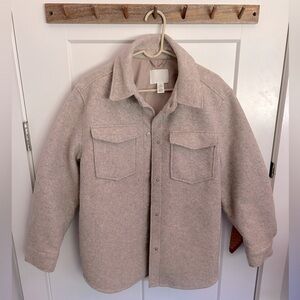 H&M Double Breasted Wool Shacket - Oatmeal